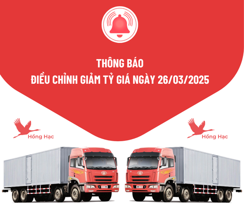 HongHac thông báo điều chỉnh GIẢM tỷ giá ngày 26/03/2026